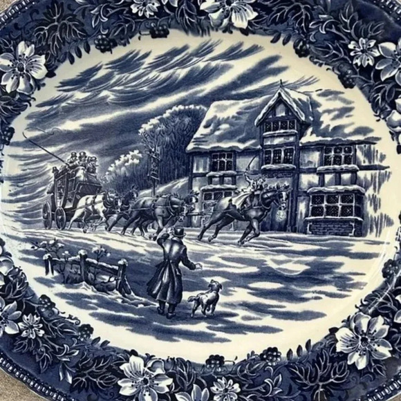 Vintage Royal Tudor Ware England Coaching Taverns 1828 Serving Oval Platter Tray - Picture 2 of 4
